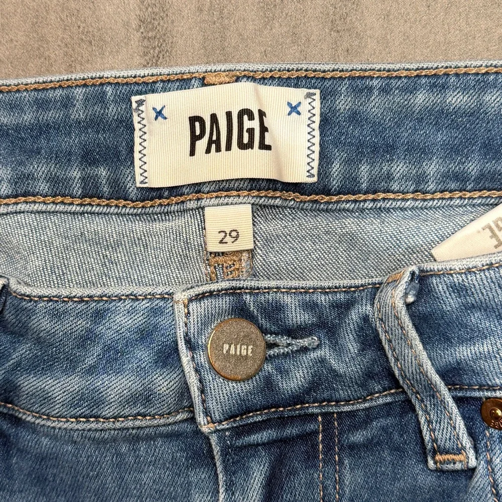Paige Hoxton Ankle Jeans Women 29‎ Blue High Rise Raw Hem Skinny Stretch Denim